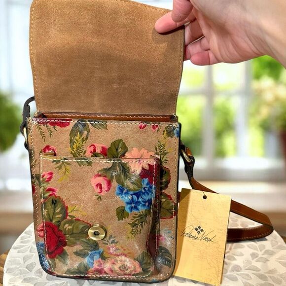 Patricia Nash Anthropologie Cascina Small Crossbody Vintage Victorian Rose NWT - Picture 9 of 16